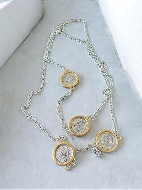 Gold Long Coin Pendant Necklace - Women's Jewelry